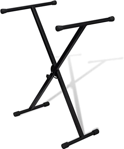 Runheo Soporte ajustable para teclado en X, marco de acero, soporte de suelo plegable con 5 alturas, capacidad de carga de 60 kg, tapas antideslizantes para escenario, estudio, sala de ensayo, hogar
