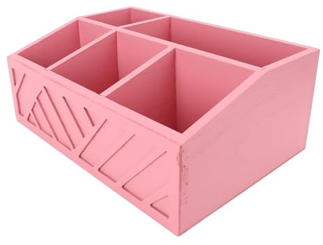 EOJDDPA Organisateur de sachets de thé Multifonctionnel, Support de sachets de thé divisé en Bois pour comptoir de Cuisine, Finition Lisse et Robuste de qualité supérieure (Rose)