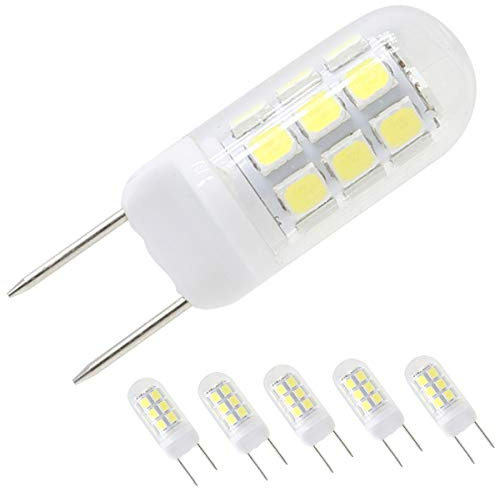 XRZT LED G8 Light Bulb GY8.6 Base Bulb Dimmable 3W Led 120V 20W 35W Halogen Replacement Bulb for Under Counter Kitchen Lighting, Under-Cabinet Light, Puck Light 5-Pack (Daylight White)