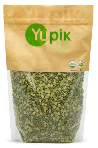 Yupik Organic Split Green Peas, 2.2 lb, Non-GMO, Vegan, Gluten-Free, Pack of 1