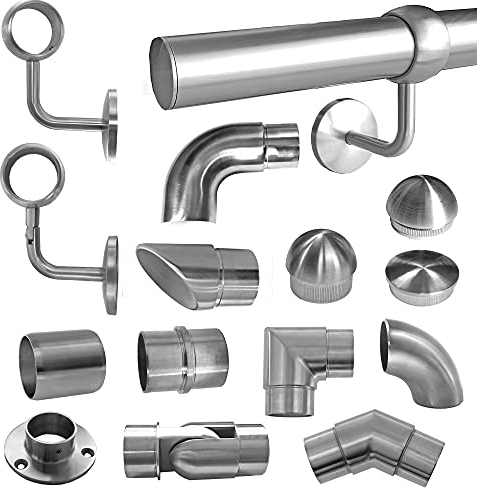 BASIT Rohrbogen 135° Edelstahl für Handlauf & Geländer I Edelstahl Rohrverbinder für Edelstahlrohr 42,4 x 2mm I Edelstahl Geländer Winkel Bogen WI135