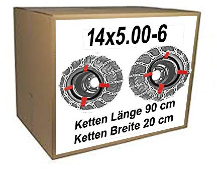vsk 14x5.00-6 Schneeketten + Spanner für Rasentraktor Aufsitzmäher Kinderquad