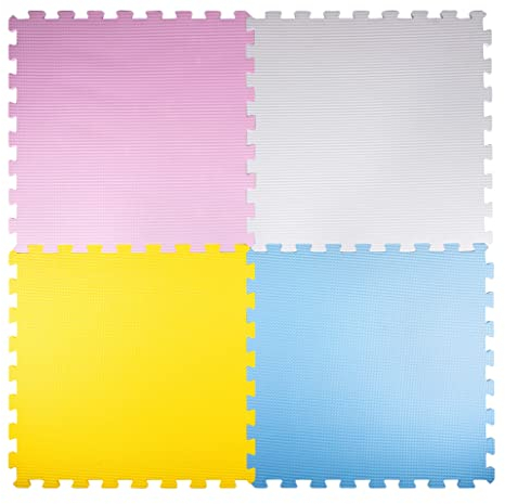 Creative Kids Kinder Puzzle-Spielzeugmatte - 58 x 58 x 1 CM - 4 Teile - Weicher Schaumstoff - Pastellfarben