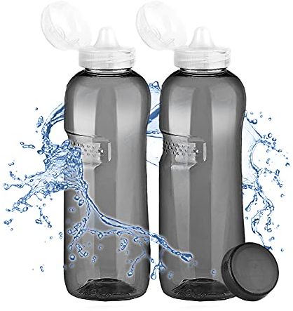 Kavodrink 2 x Tritan Trinkflasche 0,75L + Sportdeckel Wasserflasche schwarz Sportflasche BPA frei Flasche 750ml