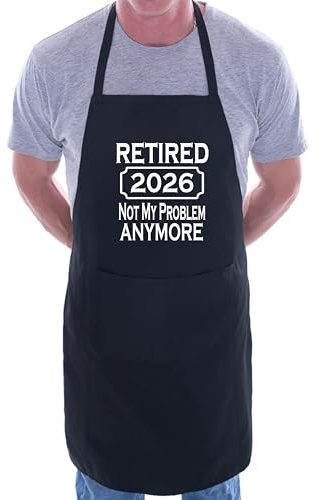Print4U I Retired in 2026 Retirement Gift BBQ Baking Cooking BBQ Apron