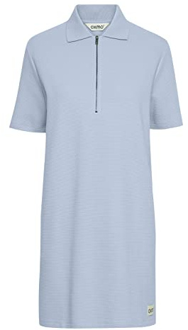 OXMO OXJonna Fritidsklänning för kvinnor, poloklänning, polokrage, korta ärmar, Kentucky Blue (153915), XXL