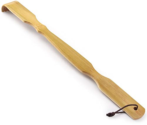 Omszte Rascador de espalda de bambú, rascador de espalda de bambú 100% natural para aliviar la picazón, fuerte y resistente (17 pulgadas)