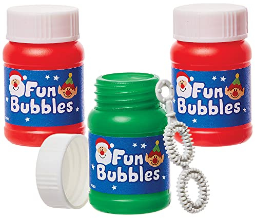 Baker Ross FX393 Weihnachtsfreunde Seifenblasen - 10 x 30 ml, Seifenblasen für Partytüten, Kleine Adventskalendergeschenke für Kinder
