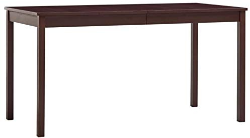 ZEYUAN Esstisch, Esszimmertisch, Baumkantentisch, Dining Tables, Esszimmermöbel, Küchentisch, Dunkelbraun 140 x 70 x 73 cm Kiefernholz