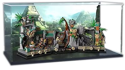 Acryl-Vitrine für Lego Indiana Jones Tempel des goldenen Idols 77015 - Vitrine, Schützen und Dekorieren Modell mit staubdichter Aufbewahrung (Hintergrund C)