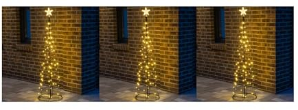 Benelando 3 x 120cm LED Weihnachtsbaum Fahnenmast Lichterkette Lichterschlauch Weihnachten