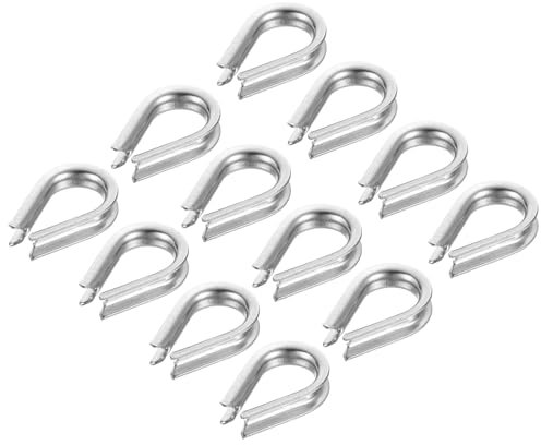 PATIKIL 2mm 1/16 Pulgadas Grillete de Cuerda de Alambre, 12 Unidades de Grilletes de Cable de Acero Inoxidable 304 para Aparejo de Barcos