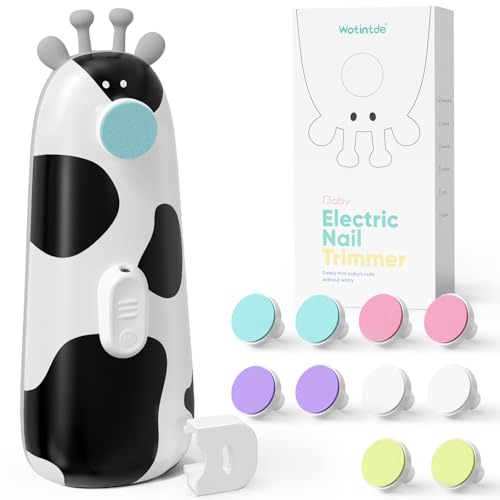 Wotintde Baby Nagelfeile Elektrisch, Nagelfeile Baby Nagelpflegeset Baby Nail Trimmer Nageltrimmer Baby Nail File Maniküre & Pediküre Set Fingernagelfeile Nagelschleifer für Neugeborene Baby mit Licht