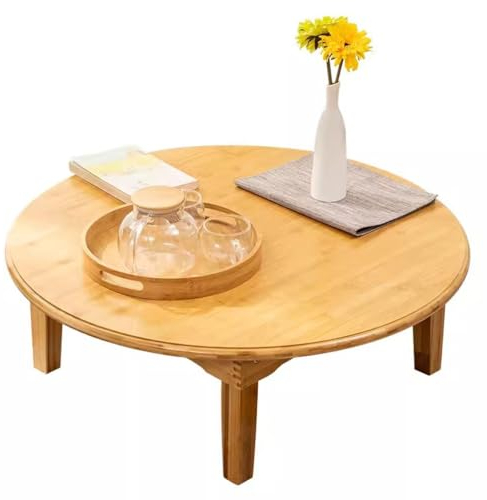Tragbarer klappbarer Couchtisch, schmaler Wandtisch, Klapptisch, nordischer Kleiner Tisch, einfacher moderner Erkerfenster-Kleiner Couchtisch, Massivholz, runder Haushaltsklapptisch, Unterfe