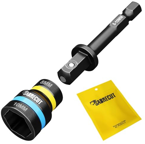 SabreCut 1pc SCDIN8-10 8mm 10mm 62mm Impact Steckschlüsselbits Langlebig | Impact geeignet, reversible design mit a magnetischer Halt für schnell, langlebig nut driving und easy Spanentfernung