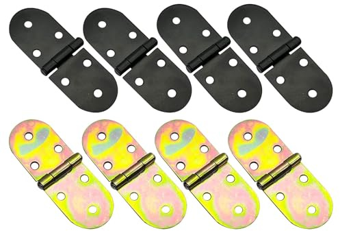 8 Piezas Bisagras Plegables, Bisagras Redondas Pequeñas, 180 Grados De Gira, Accesorios De Hardware De Muebles, Adecuados Para Puertas De Gabinete Y Mesas Plegables.