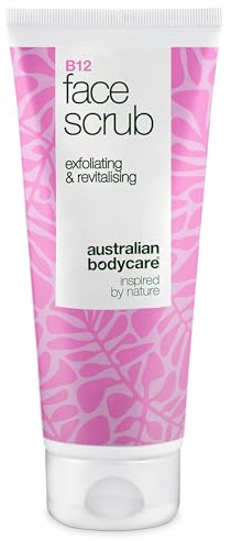 Gommage visage pour peau sèche et terne – exfolie en douceur, ravive l’éclat avec vitamine B12, acide glycolique et noyaux d’abricot