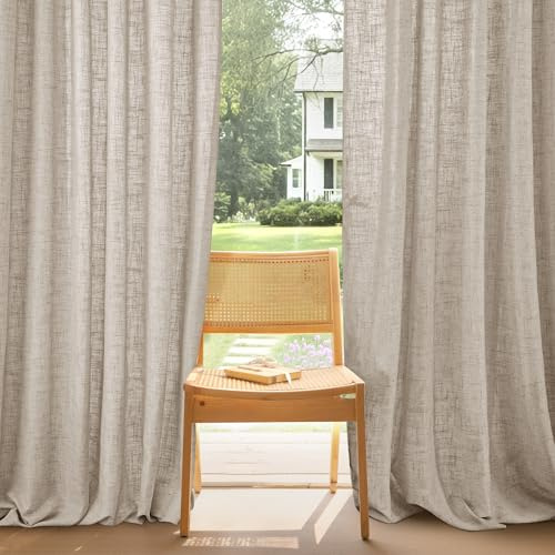 Pony Dance tät linne gardin med veckband gardin halvtransparent