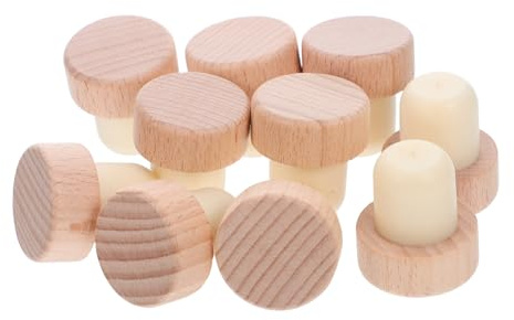 Amosfun 30 Tapones Cónicos para Botellas De Reutilizables De Vidrio En Forma De T Color Haya Y Beige