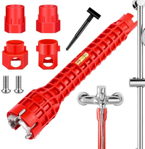 Universal Tap Spanner, Basin Wrench, Multi-Tap Wrench, 14 in 1 Faucet Wrench Tool, NlsqUK with Comfortable Grip, for Tight Spaces in Sink, Bathroom, Kitchen, Plumbing Repair