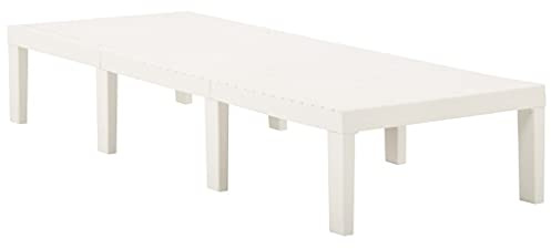 Generico Lettino Prendisole in Plastica Bianco,Bianco,16.51kg,315826
