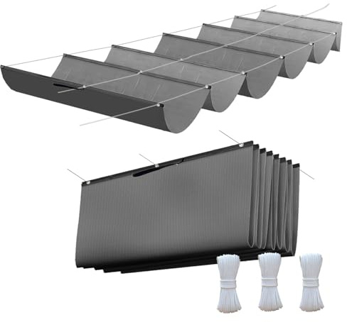 Tenda da sole retrattile, 1 x 3,5 m, pergolato regolabile, con tela impermeabile e resistente ai raggi UV, copertura per ombra, con corde di fissaggio per terrazze, pergolato, grigio scuro