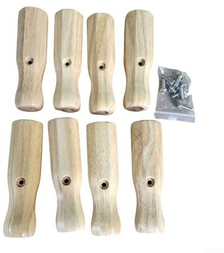 8 maniglie in legno per biliardino con scanalatura antiscivolo per canne da calcio progettate per adattarsi a pali di diametro 16 mm per giocare in modo stabile (giallo)