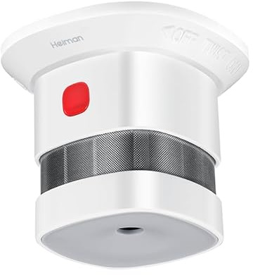HEIMAN Zigbee 3.0 Detector de humo HS1SA-E, Blanco, alimentado por batería, fotoeléctrico, alarma de 85dB