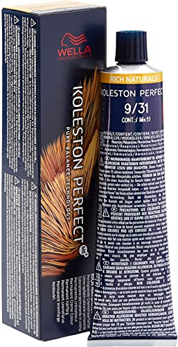 Wella Professionals Koleston Perfect Me+ Rich Naturals 9/31 - Tinte para el pelo, tono rubio ceniza dorado, 60 ml