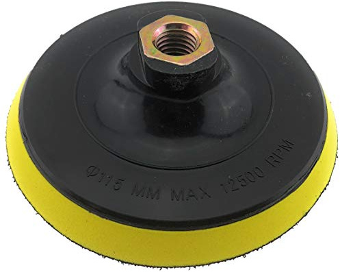 PRODIAMANT Piastra di Supporto 115 mm x M14 - Chiusura a strappo, per tamponi abrasivi, levigatura professionale, ideale per levigatrice angolare