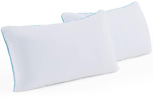 Linenspa Almohada de tamaño estándar, almohadas de cama de espuma viscoelástica triturada para dormir, almohada para dormir boca abajo, de lado y de espalda, esenciales para el dormitorio, estándar