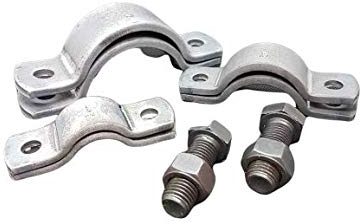 Rohrschellen inkl. Schrauben und Muttern, S235, DIN 3567A, schwarz (508,0 mm)