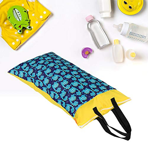 Hztyyier 40x70 wasserdicht waschbar Wet Dry Bag große Kapazität Windel Windel Aufbewahrungstasche mit Griff für Badeanzug Unterwäsche(#6)