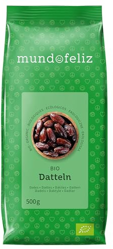 Mundo Feliz, Datteri Denocciolati Essiccati Biologici, 2 x 500 g