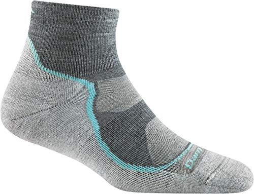 Darn Tough Vermont Women's Light Hiker 1/4 Lightweight with Cushion (Style 1987) - Grey/Slate, Medium