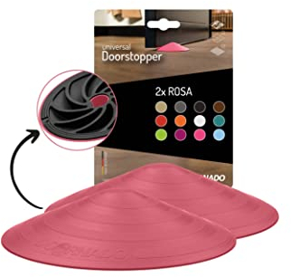 Doornado Starker Gummi Türstopper - Türhalter ohne Bohren - Für alle Arten von Türen und Böden - 118x25mm – Designpreis - Rosa