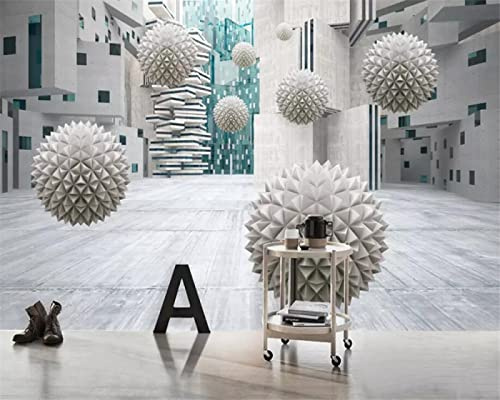 Carta Da Parati Personalizzata Fotomurali 3D Stereo Spazio Futuro Sfondo Muro Palla Soggiorno Carta Da Parati Murale 400Cm(W)×280Cm(H)