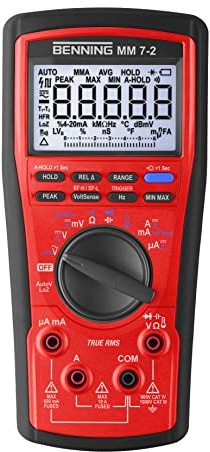 Benning MM 7-2 True RMS Digital-Multimeter (Anzeige digital, Max. Spannungsmessbereich DC 1000 V, Optische und akustische Buchsenkontrolle) 44690