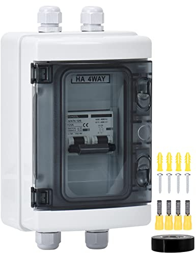 DC 12V Leitungsschutzschalter Trennschalter PV Solar Anlage Sicherungsautomat Gleichstrom 120A 2 Polig (DC12V-DC400V or AC110-400V) Mit IP65 Wasserdicht Gehäuse