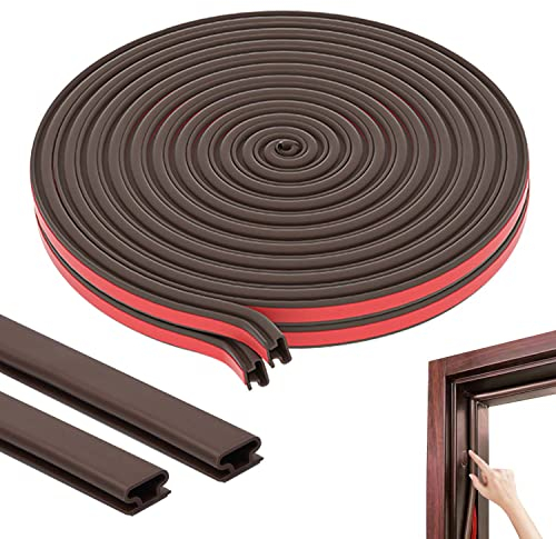 10mx6mm Burletes de Goma para Puertas Corredera, Juntas para Ventanas Correderas Casa con Autoadhesiva, Burlete Aislantes para Puertas Aluminio, Cinta Sellado para Aislamiento Acústico y Térmico