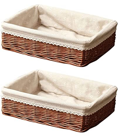 LIOONS Boîte à Pain, Panier de Rangement en Osier Fait à la Main, Panier à Pain, adapté pour Le Stockage du Pain à la Maison