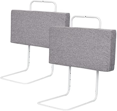 Yakimz 2X Bettgitter für Kinder 50 * 28cm, Bettschutzgitter 5-Loch Höhenverstellbar, Rausfallschutz Bett, Kinderbettgitter, Babybettgitter Sicher, Einfach zu Montieren, Grau