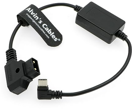 Alvin's Cables USB-C Type-C rechtwinkliges Netzkabel auf D-Tap Geregelter Ausgang 5V für Blackmagic Design Micro Converter, Sound Devices Mix Pre II 30cm