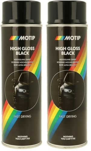 Motip Rallye Peinture - Noir brillant, 500 ml (Lot de 2)