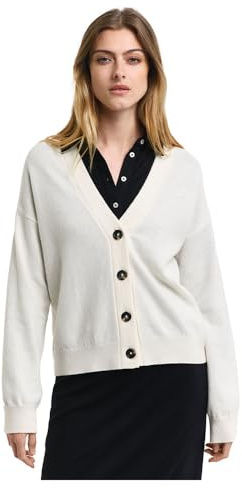 GANT Superfine lammull kofta, kräm, M