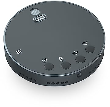 FUNFANG Altavoz, escritorio USB Conferencia Altavoz BT Micrófono 360° Omnidireccional Condensador Plug & Play PC Micrófono de computadora con altavoz Función de silencio/volumen Portátil Video
