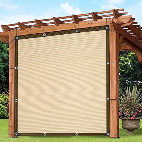 Sonnensegel Rechteckig -Schattennetz mit öSen Atmungsaktiv Sonnenschutz Netz Outdoor Schattierungsnetz für GewäChshaus Terrasse Garten Pflanzen GewäChshaus Zaun Zwinger Camping Beige