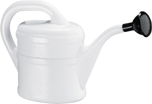 Gießkanne WEIß Blumenkanne Kunststoff für groß & klein, Garten & Zimmerpflanzen Gießkannen Gieskanne Gieskannen Giesskanne 2L 2 L Liter Watering Can Gieskannen2Liter + 1 Bildmagnet