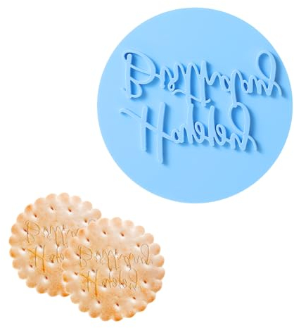 Sellos de Galletas Happy Birthday Moldes de Galletas 3D Sellos de Galletas de feliz Cumpleaños para Hornear Cortador de Galletas con Letras Azules Sellos de Fondant Suministros para Hornear Lindos