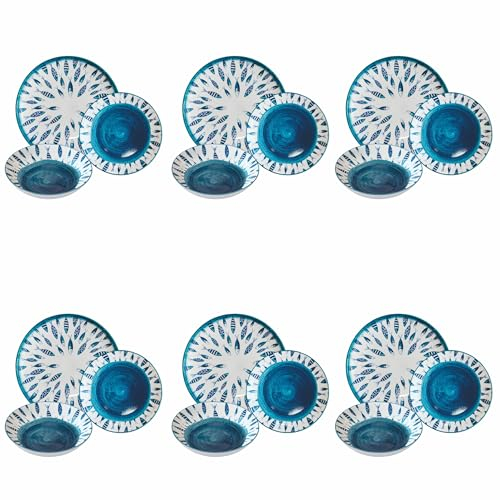 Servizio piatti 18 pezzi in porcellana, 6 posti tavola, Marechiaro